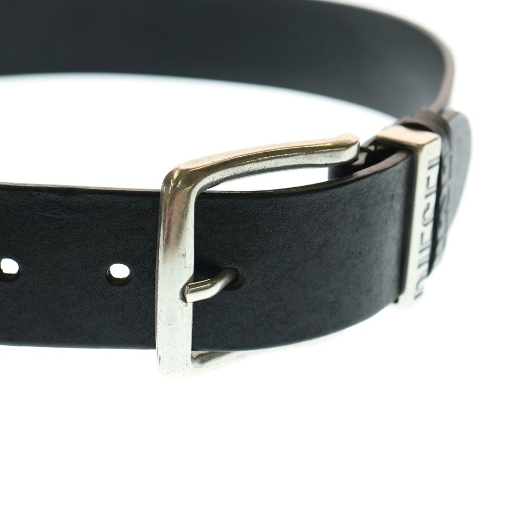 DIESEL(ディーゼル) ダブルループ ダメージ加工 レザー ベルト ブラック X08506