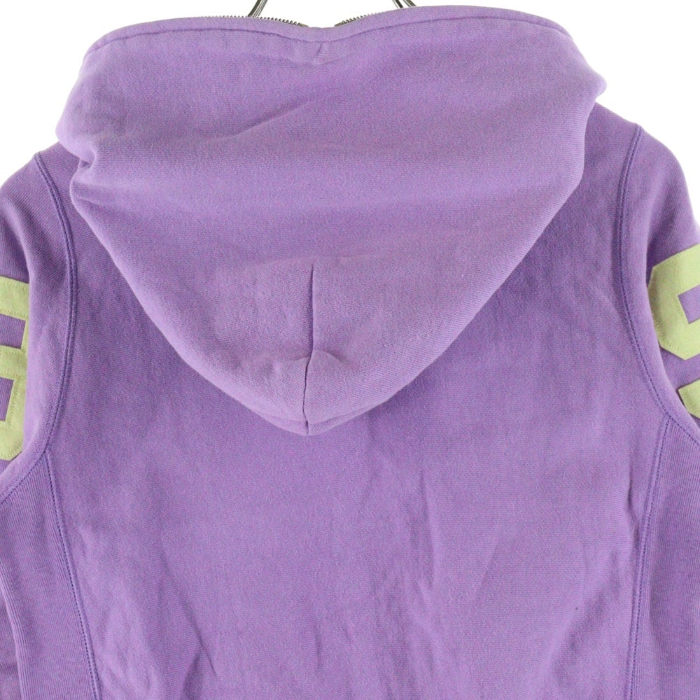 A BATHING APE(アベイシングエイプ) フェルトロゴワッペン付 ジップアップ パーカー パープル レディース