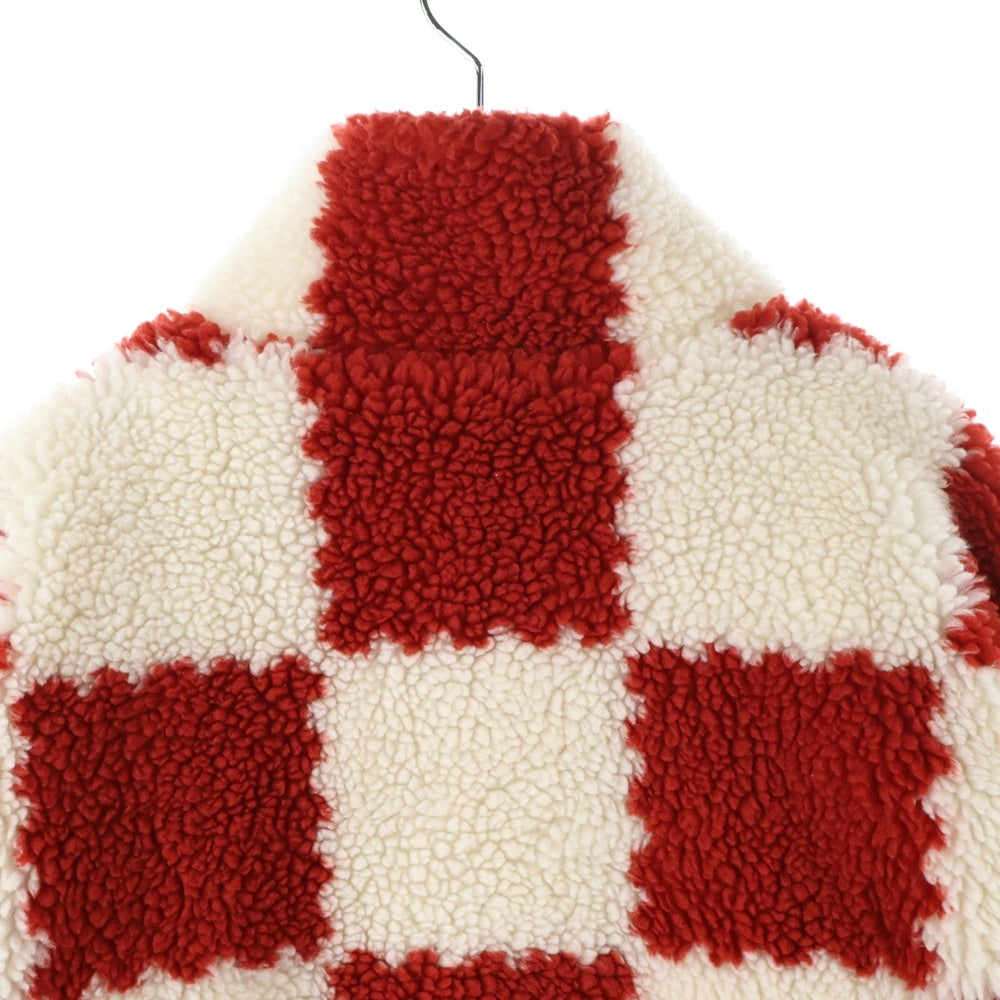 LOUIS VUITTON(ルイヴィトン) 22AW ×NIGO Damier Fleece Jacket ニゴ ダミエ ボアフリースジャケット レッド/ホワイト RM221M I03 HMY04W