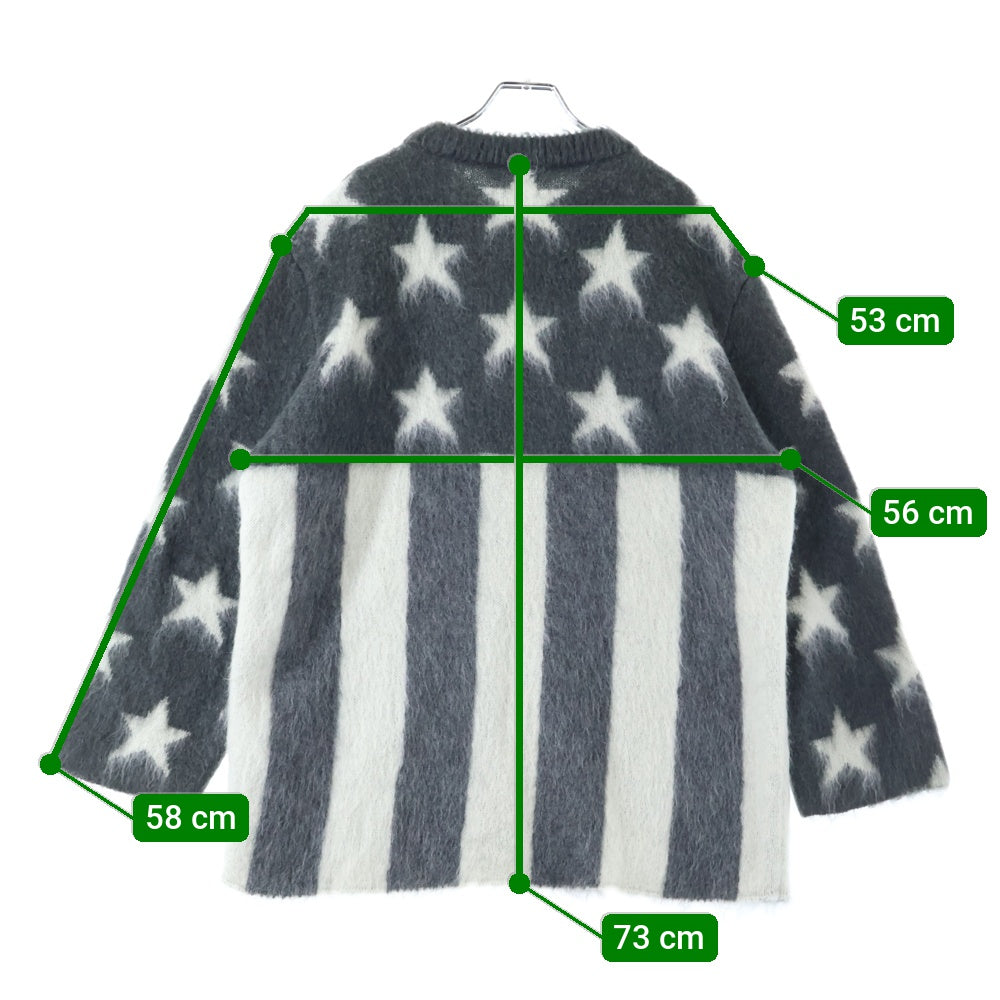 LOUIS VUITTON(ルイヴィトン) 19AW USAフラッグ モヘアニットセーター グレー RM192 RIS HHN98W