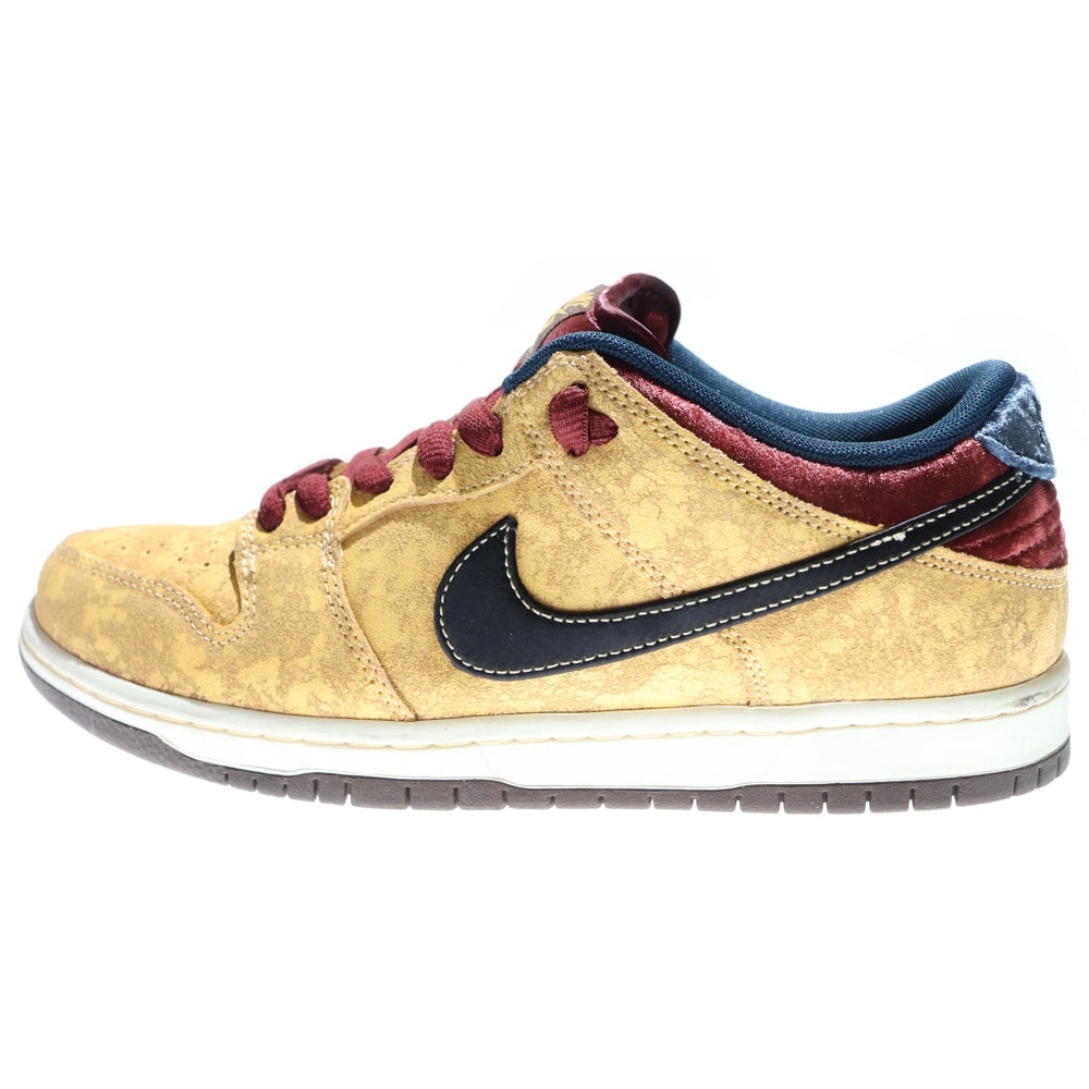 NIKE SB(ナイキエスビー) DUNK LOW CITY OF CINEMA CELESTIAL GOLD AND DARK TEAM RED ダンク プロシティオブシネマ セレスティアルゴールド ダークチームレッド スニーカー US8/26.0cm FZ1278-200