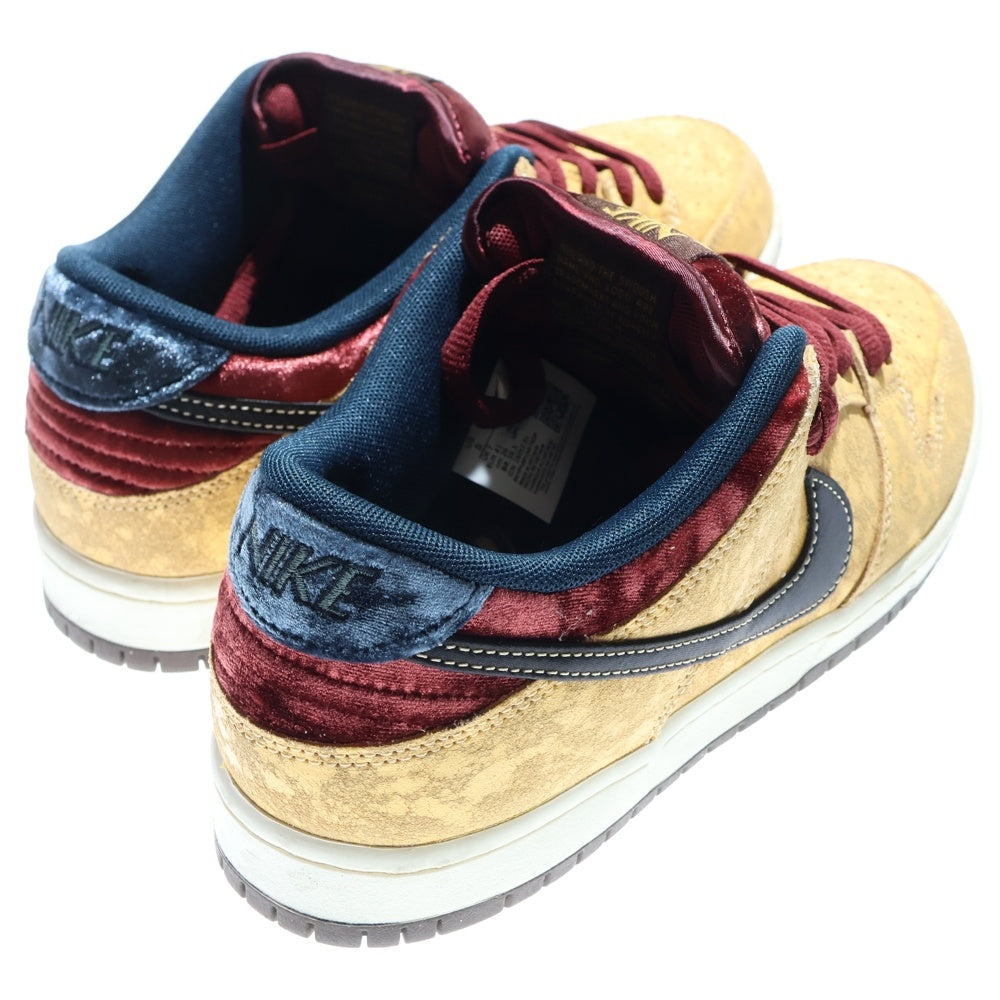 NIKE SB(ナイキエスビー) DUNK LOW CITY OF CINEMA CELESTIAL GOLD AND DARK TEAM RED ダンク プロシティオブシネマ セレスティアルゴールド ダークチームレッド スニーカー US8/26.0cm FZ1278-200