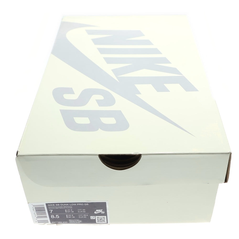 NIKE SB(ナイキエスビー) ×RIOT SKATESHOP DUNK LOW PRO QS MAHOGANY AND TEAM RED ライオットスケートショップ SBダンク ローカットスニーカー ブラック/レッド US7/25cm FZ1289-200