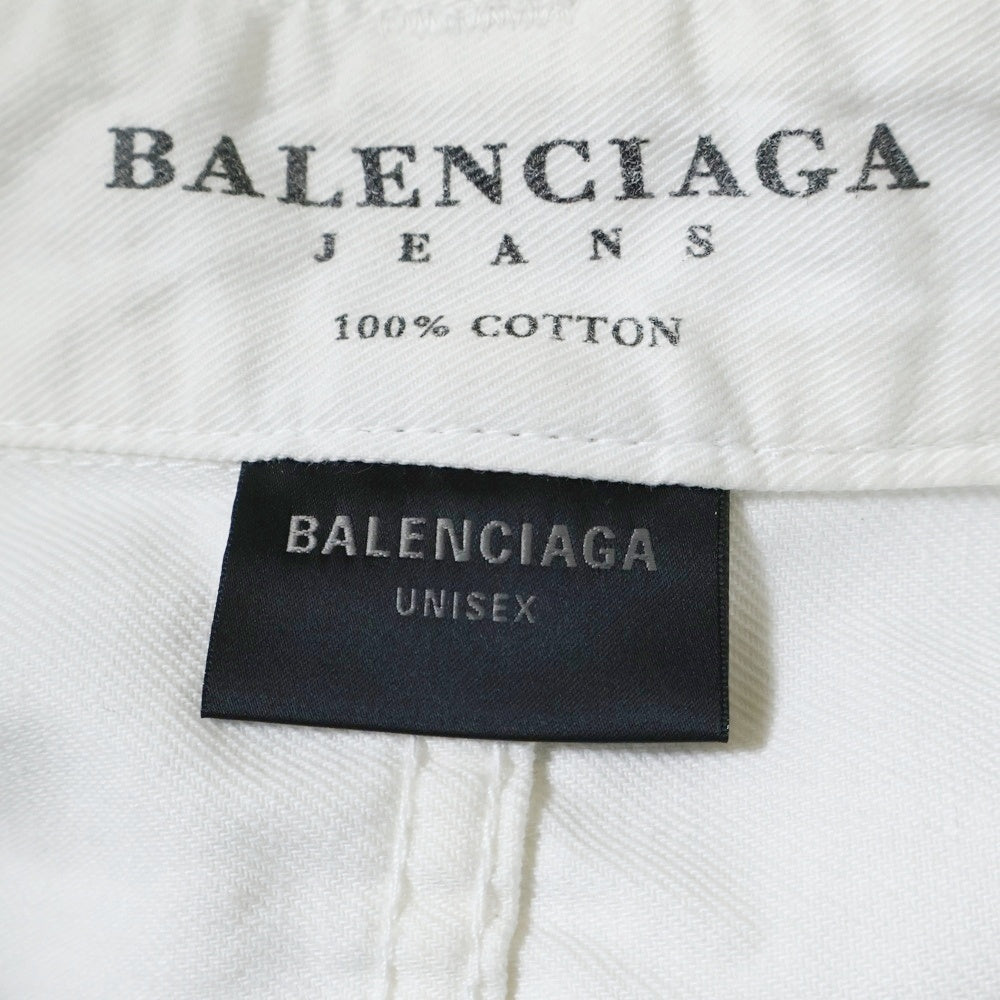 BALENCIAGA(バレンシアガ) Baggy Pants in dirty white ユーズド加工 ボタンフライ バギーパンツ ワイドパンツ ホワイト 824299 TSW68