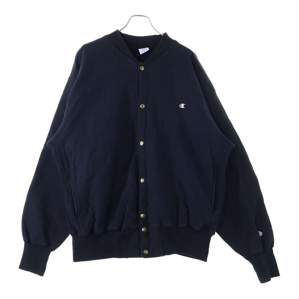 CHAMPION(チャンピオン) 90s REVERSE WEAVE 刺繍タグ フルスナップ ジャケット ブラック