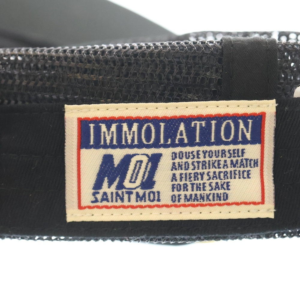 SAINT MICHAEL(セントマイケル) 25AW メッシュキャップ トラッカーキャップ ロープキャップ ワッペン ブラック SM-HR1-0000-095