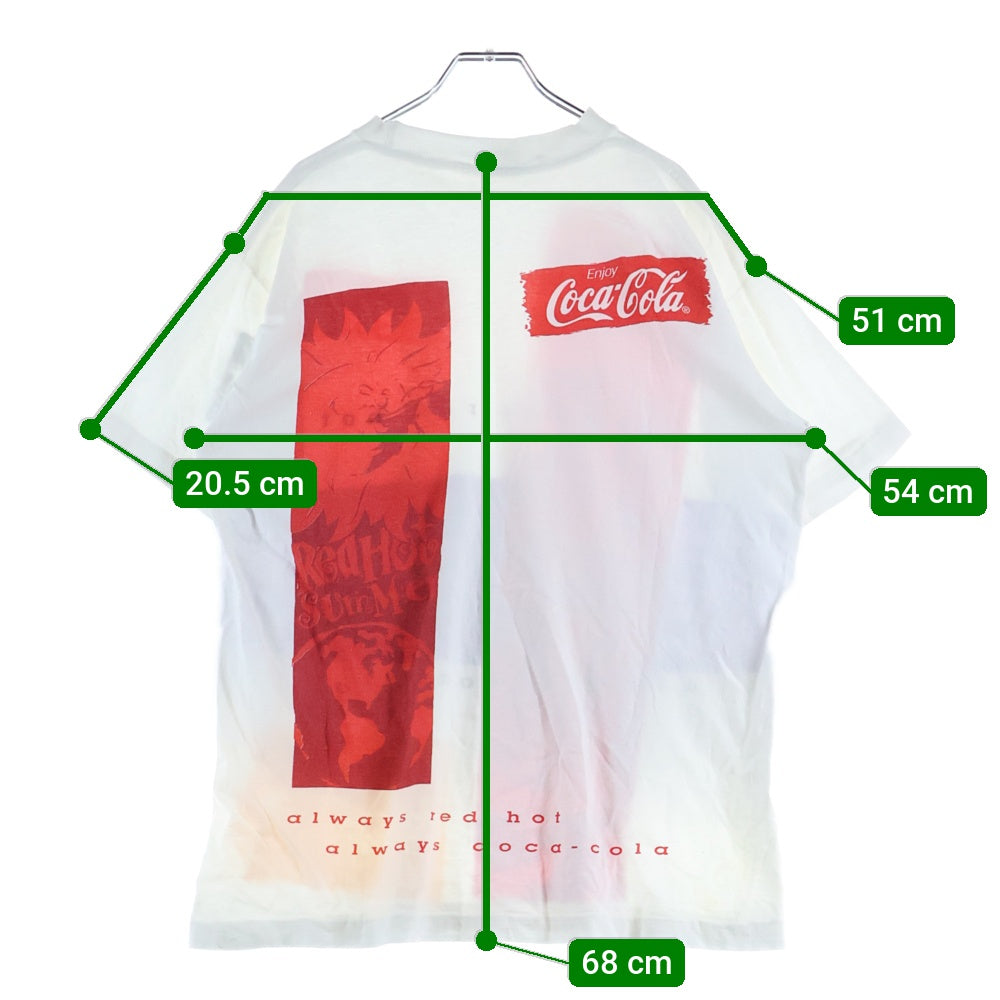 VINTAGE(ヴィンテージ) 90s Coca-Cola Red Hot Summer 企業Tシャツ 半袖 クルーネック Tシャツ ホワイト