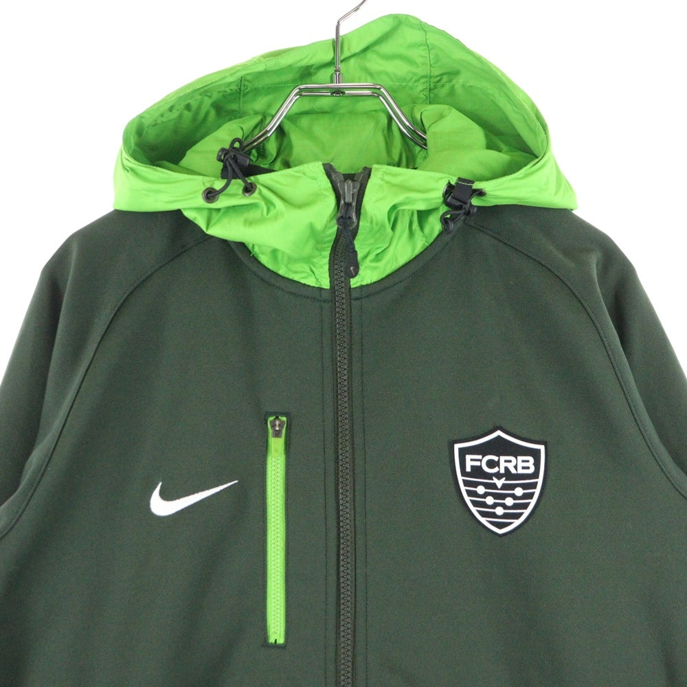 F.C.R.B./F.C.Real Bristol/FCRB(エフシーアールビー/エフシーレアルブリストル) ×NIKE ロゴラバープリント フード切替 ジップアップパーカー グリーン 534639-313