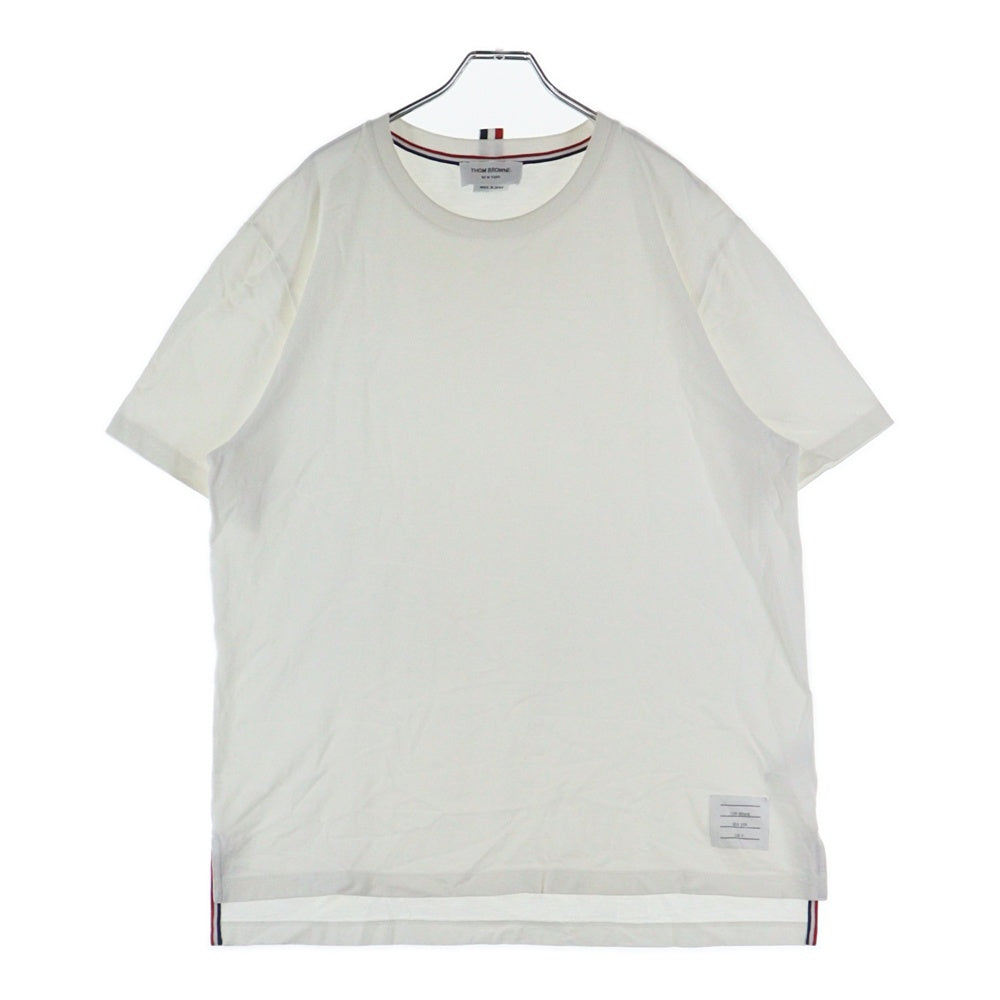 THOM BROWNE(トムブラウン) サイドスリッド クルーネック 半袖Tシャツ ホワイト MJS067A-00042100