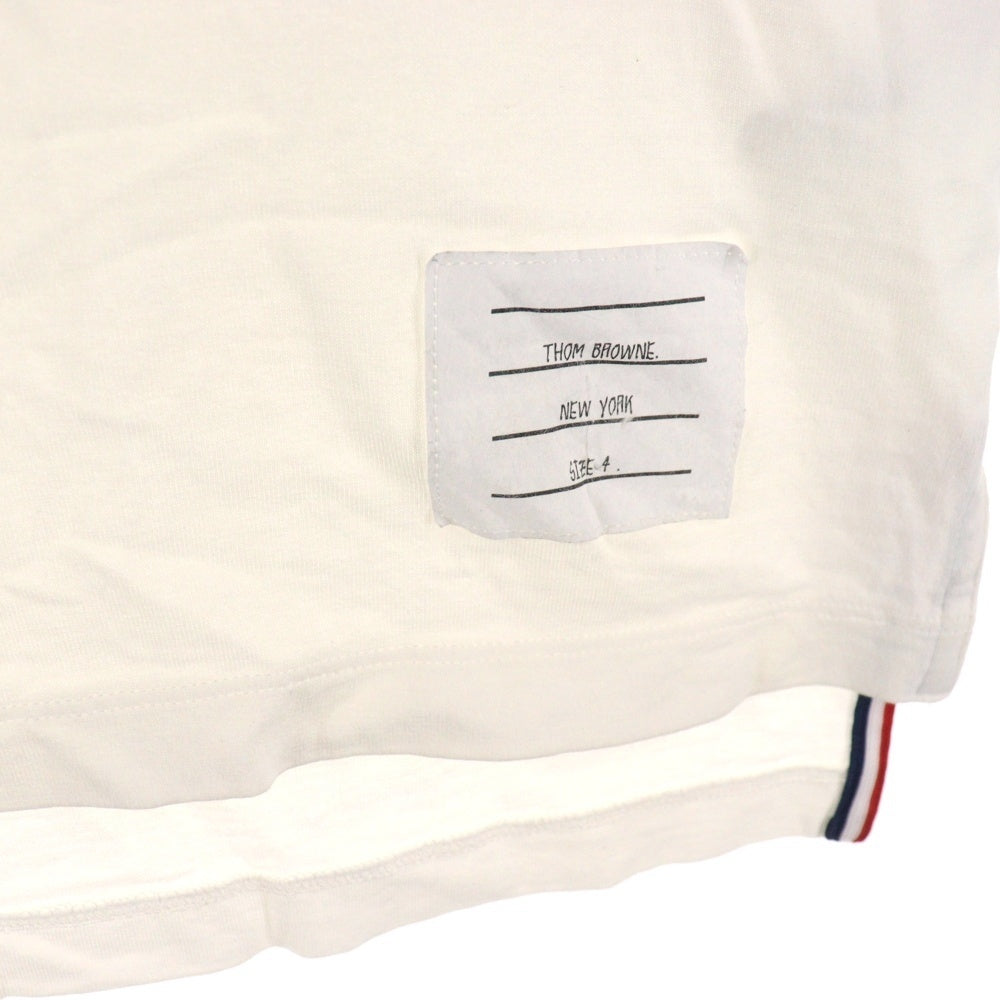 THOM BROWNE(トムブラウン) サイドスリッド クルーネック 半袖Tシャツ ホワイト MJS067A-00042100