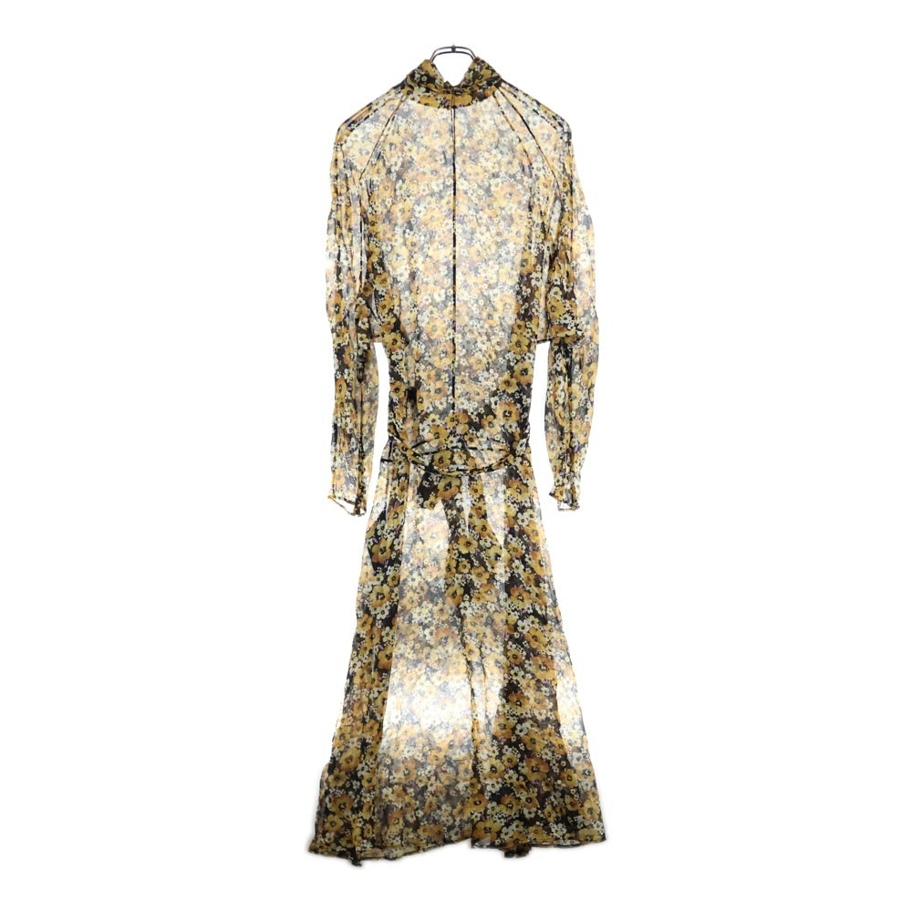 SAINT LAURENT PARIS(サンローランパリ) フラワー総柄 シルク ワンピース イエロー 659577 レディース