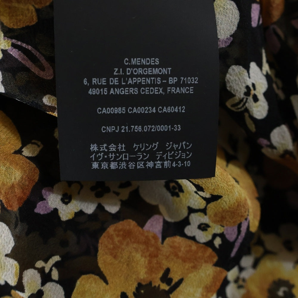 SAINT LAURENT PARIS(サンローランパリ) フラワー総柄 シルク ワンピース イエロー 659577 レディース