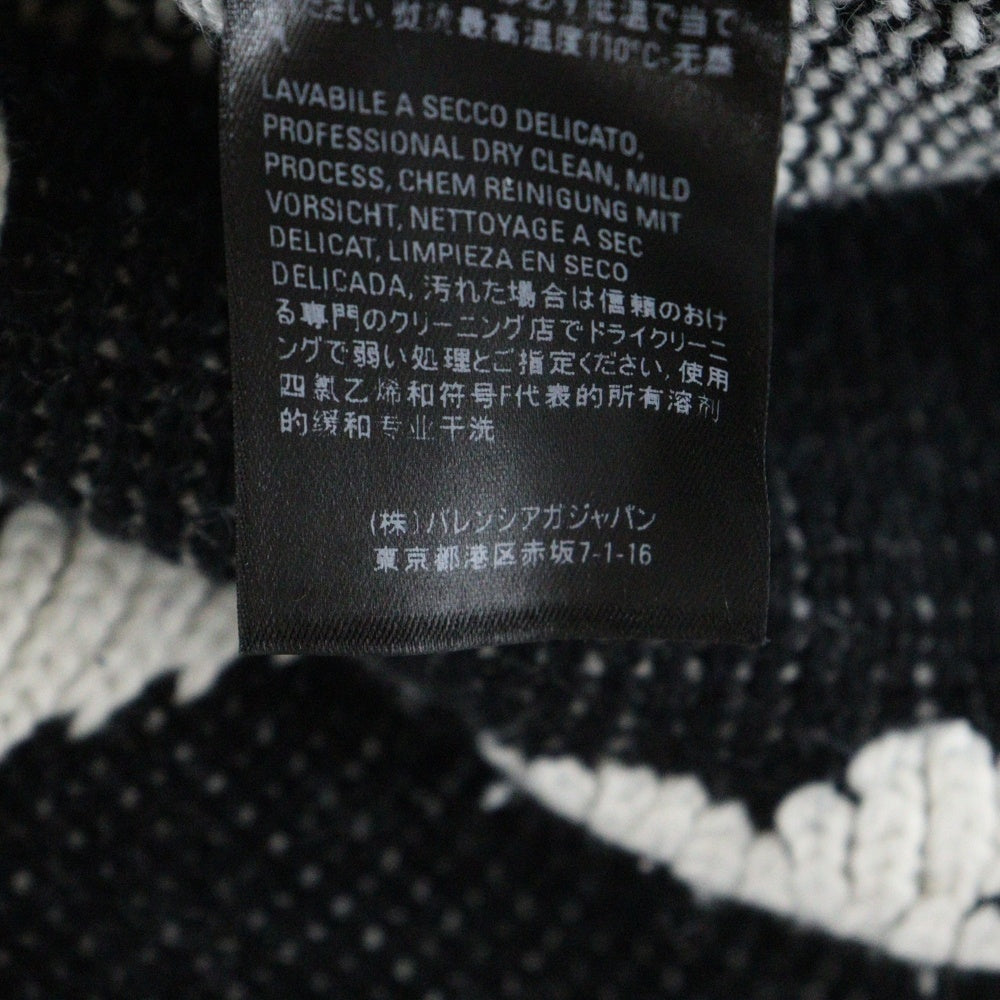BALENCIAGA(バレンシアガ) 20AW CREWNECK 3D SCRIBBLE KNIT SWEATER クルーネック スクリブルニットセーター ブラック/ホワイト 628730 T3180 レディース