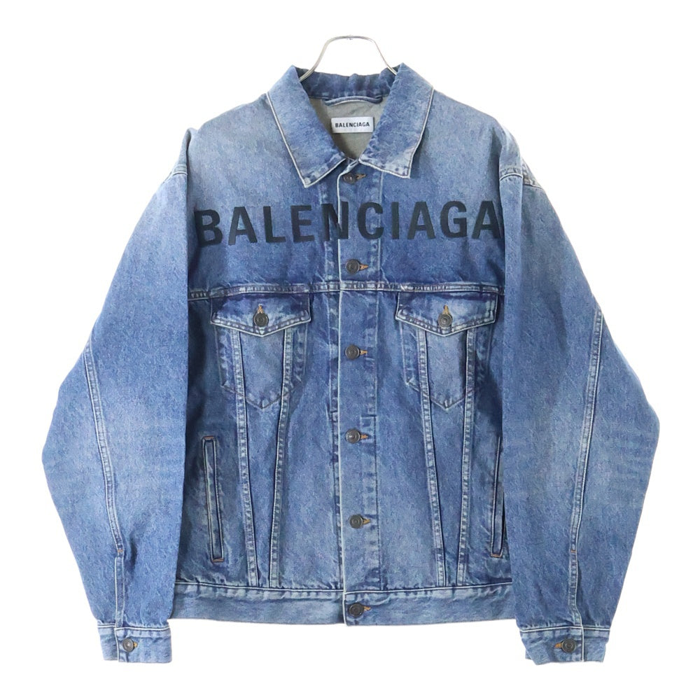 BALENCIAGA(バレンシアガ) 19AW フロント刺繍ロゴ デニムジャケット インディゴ 594386 TCW03