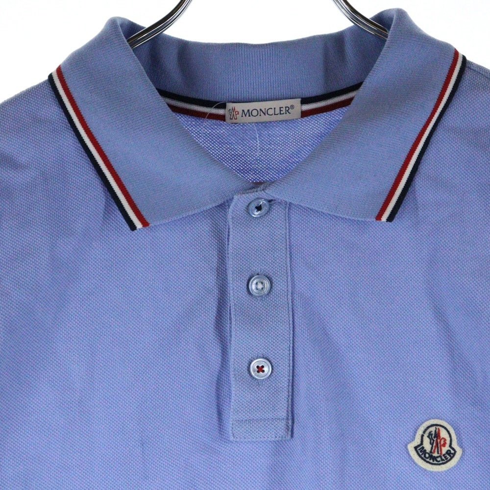 MONCLER(モンクレール) AGLIA POLO MANICA CORTA 胸ロゴワッペン 半袖ポロシャツ ブルー E10918345600