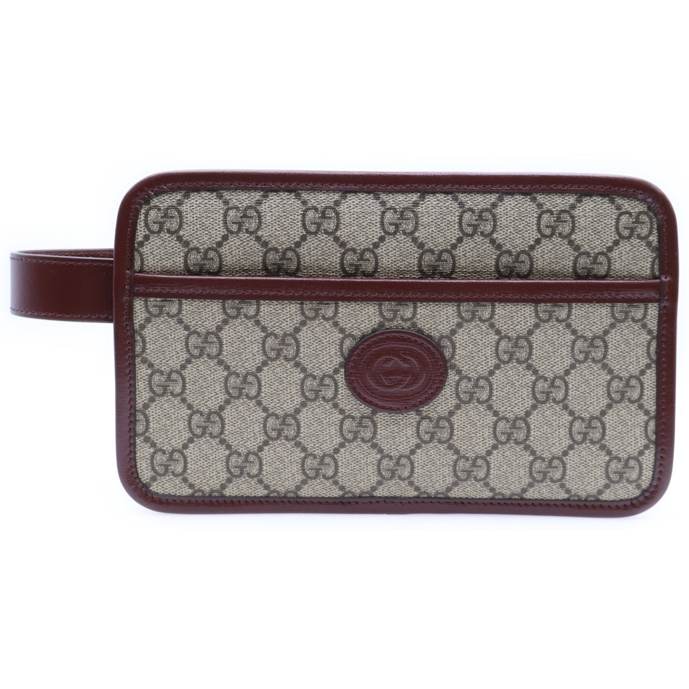 GUCCI(グッチ) GGスプリームキャンバス クラッチバッグ セカンドバッグ ベージュ/ボルドー 625764 1147