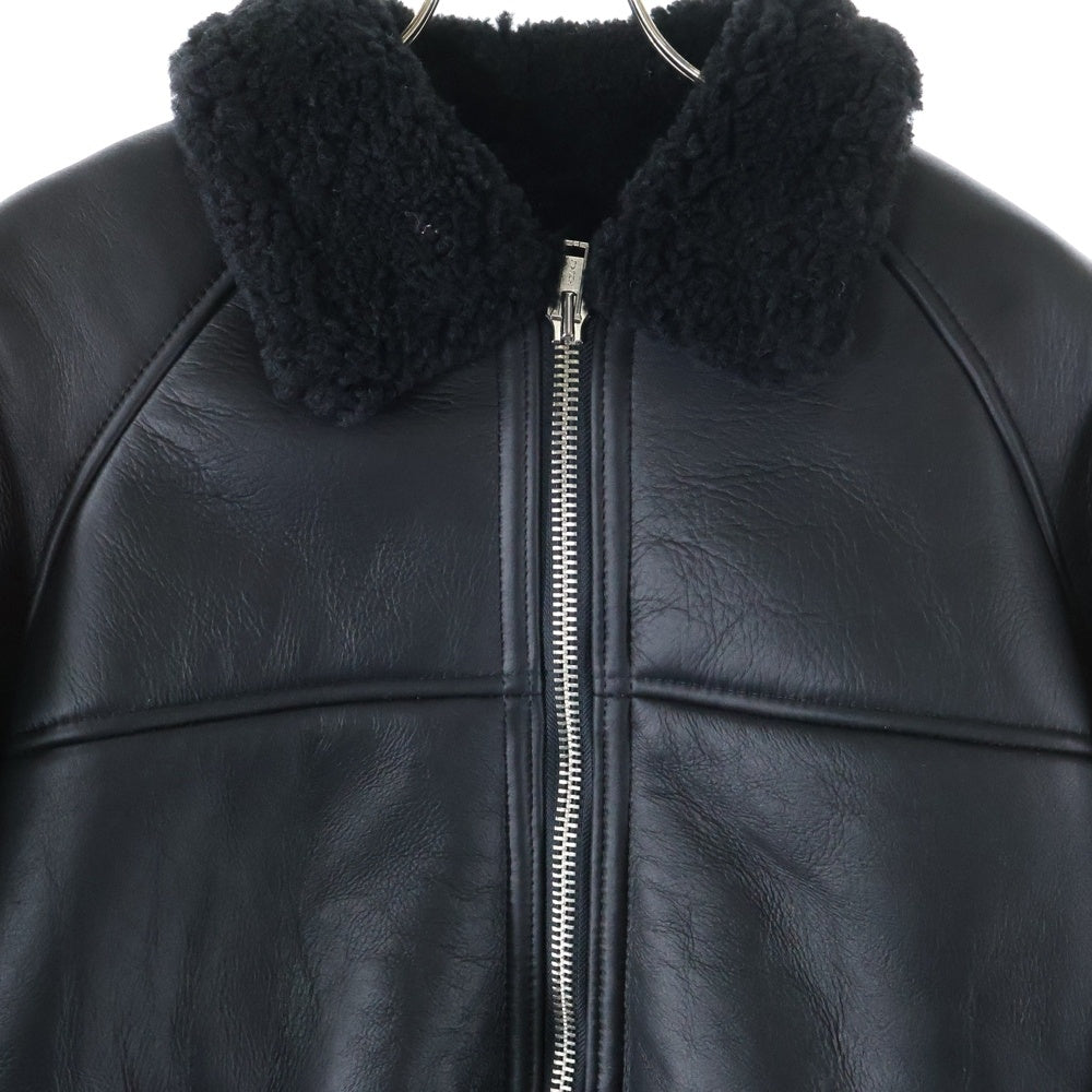SCHOTT(ショット) 23AW ×Supreme Shearling Bomber シュプリーム シアリング ボンバー ジップアップ レザージャケット ブラック J91F23