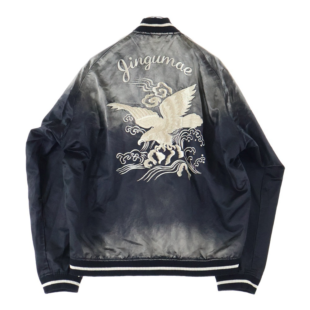 MAISON MIHARAYASUHIRO(メゾンミハラヤスヒロ) 24SS SOUVENIR JACKET バック刺繍 スーバニア ジップアップジャケット スカジャン ブラック J12BL041