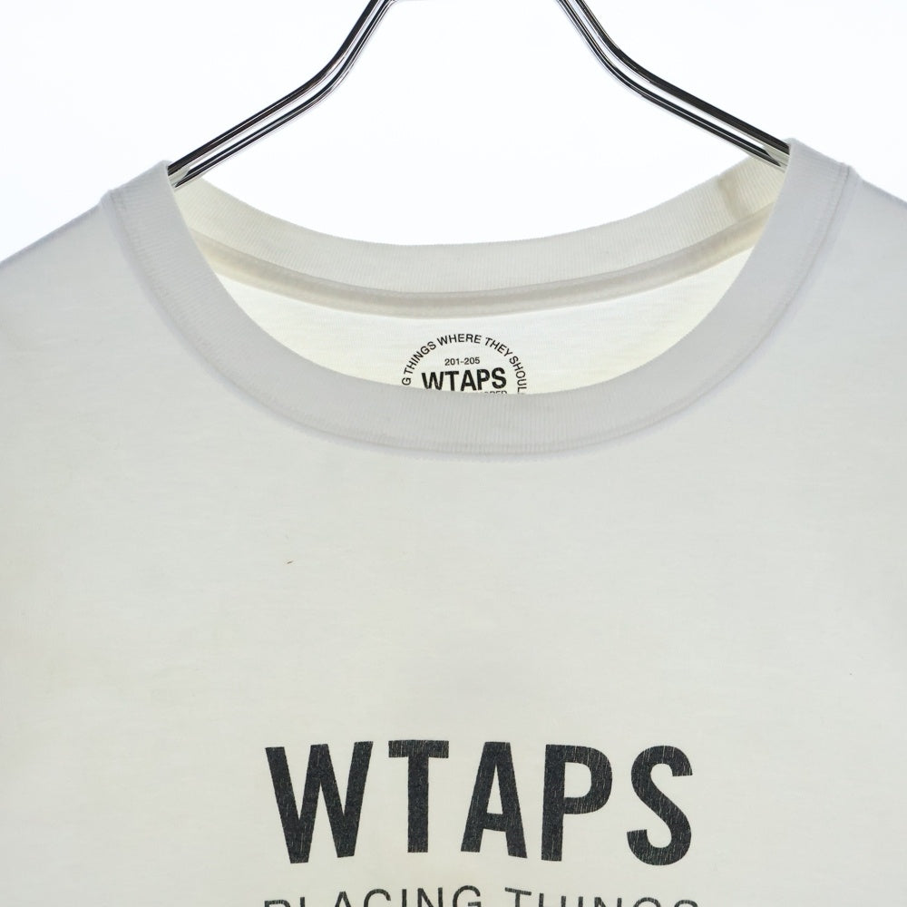 WTAPS(ダブルタップス) 胸ロゴプリント バックホワイトプリント 半袖 クルーネック Tシャツ ホワイト