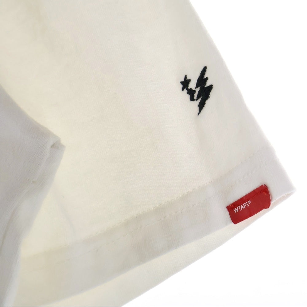 WTAPS(ダブルタップス) 胸ロゴプリント バックホワイトプリント 半袖 クルーネック Tシャツ ホワイト