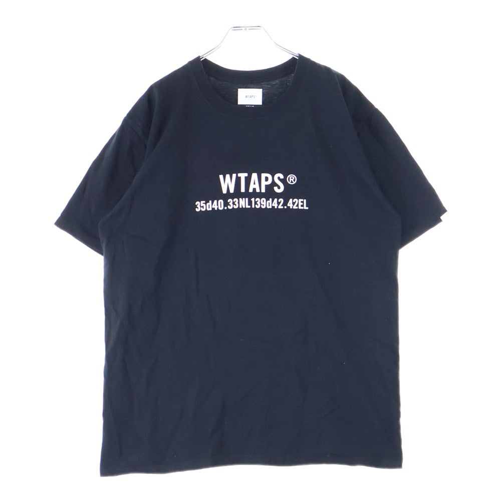WTAPS(ダブルタップス) フロントロゴプリント 半袖 クルーネック Tシャツ ブラック