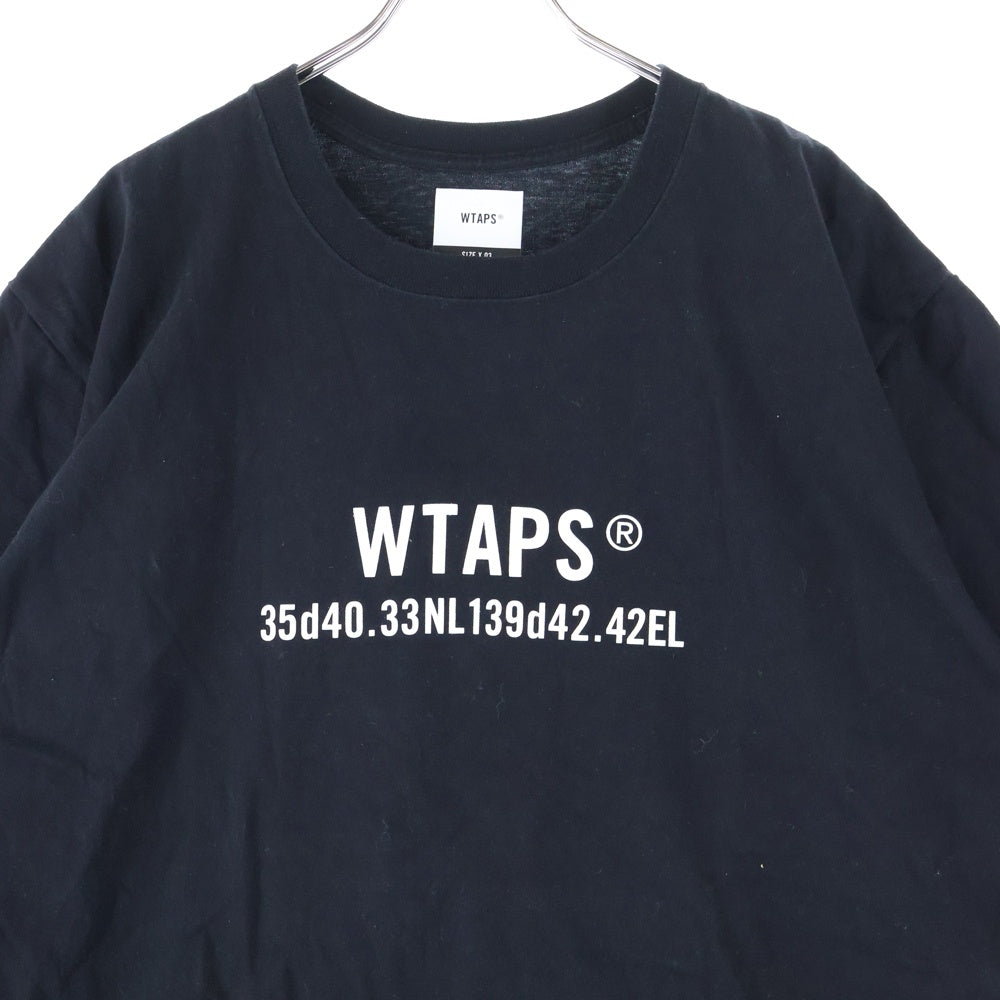 WTAPS(ダブルタップス) フロントロゴプリント 半袖 クルーネック Tシャツ ブラック