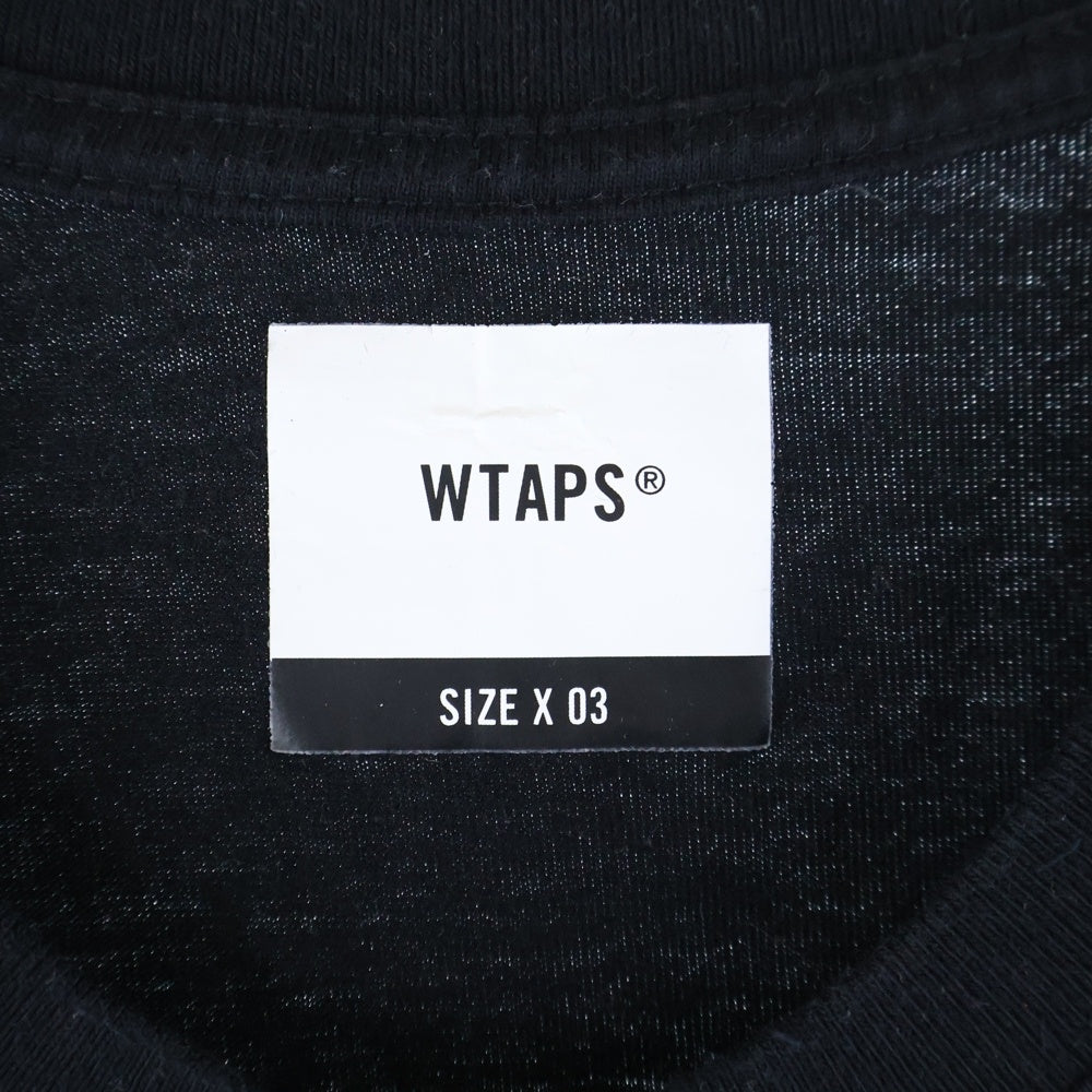 WTAPS(ダブルタップス) フロントロゴプリント 半袖 クルーネック Tシャツ ブラック