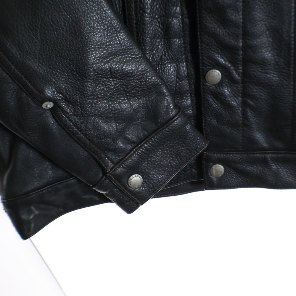 NEIGHBORHOOD(ネイバーフッド) 13AW HUDSON/HL-JKT レザージャケット ハラコカラー ボタンフライ ブラック 132SSNH-JKM04