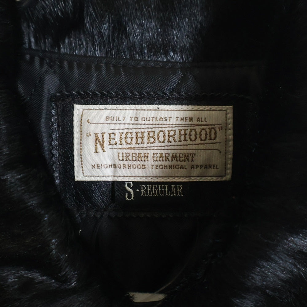 NEIGHBORHOOD(ネイバーフッド) 13AW HUDSON/HL-JKT レザージャケット ハラコカラー ボタンフライ ブラック 132SSNH-JKM04