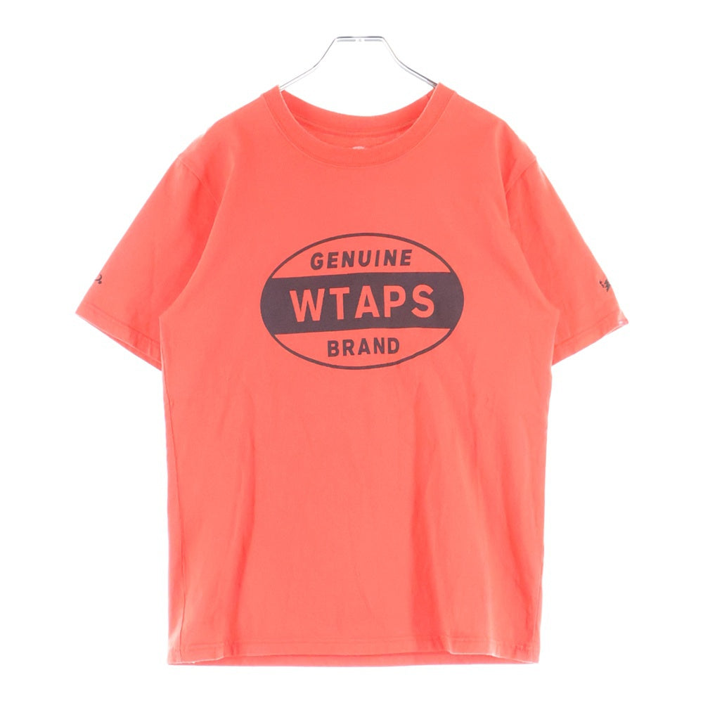 WTAPS(ダブルタップス) サークルロゴ プリント 半袖 クルーネック Tシャツ オレンジ