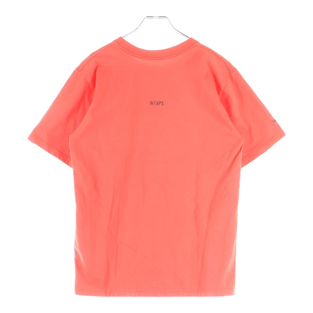 WTAPS(ダブルタップス) サークルロゴ プリント 半袖 クルーネック Tシャツ オレンジ