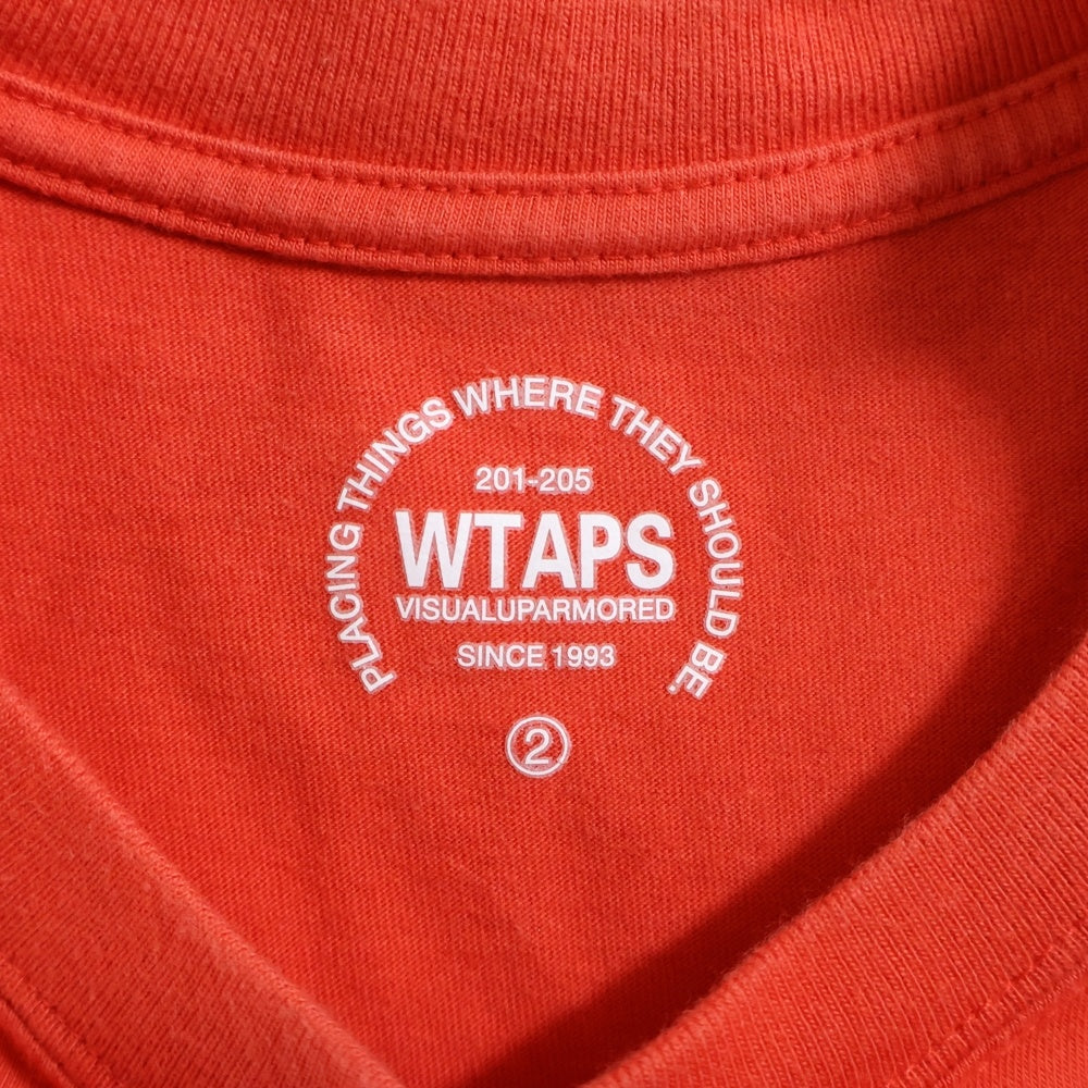 WTAPS(ダブルタップス) サークルロゴ プリント 半袖 クルーネック Tシャツ オレンジ