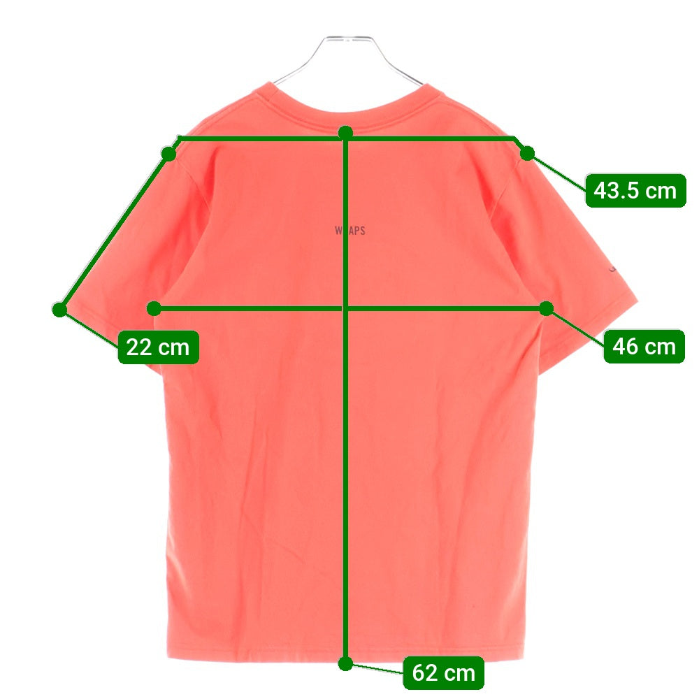 WTAPS(ダブルタップス) サークルロゴ プリント 半袖 クルーネック Tシャツ オレンジ