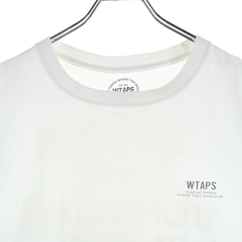 WTAPS(ダブルタップス) フロントロゴ プリント 袖刺繍 半袖 クルーネック Tシャツ ホワイト