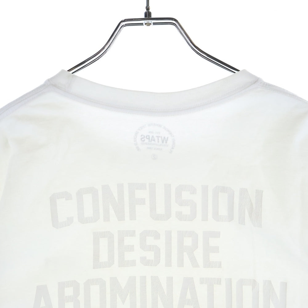 WTAPS(ダブルタップス) フロントロゴ プリント 袖刺繍 半袖 クルーネック Tシャツ ホワイト