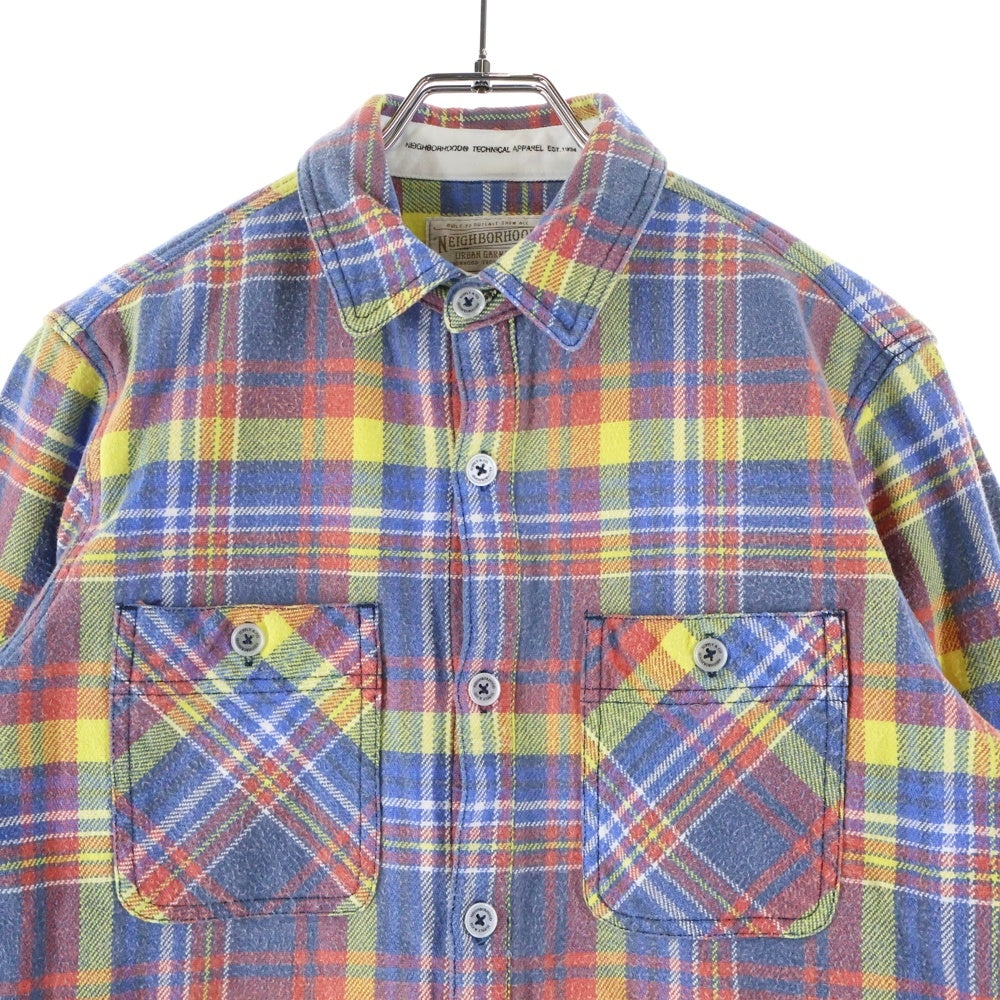 NEIGHBORHOOD(ネイバーフッド) CLASS-5 NEL 長袖シャツ コットンシャツ ボタン チェック マルチカラー 131SECFN-SHM01