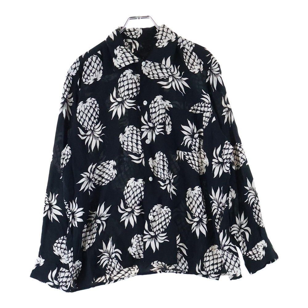 SOPHNET.(ソフネット) パイナップル総柄 長袖シャツ ブラック SOPH-189077