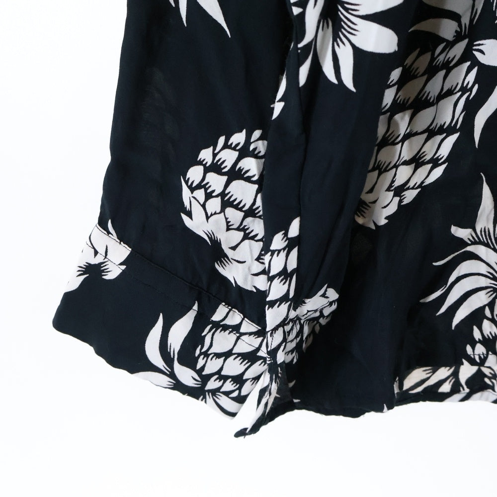 SOPHNET.(ソフネット) パイナップル総柄 長袖シャツ ブラック SOPH-189077