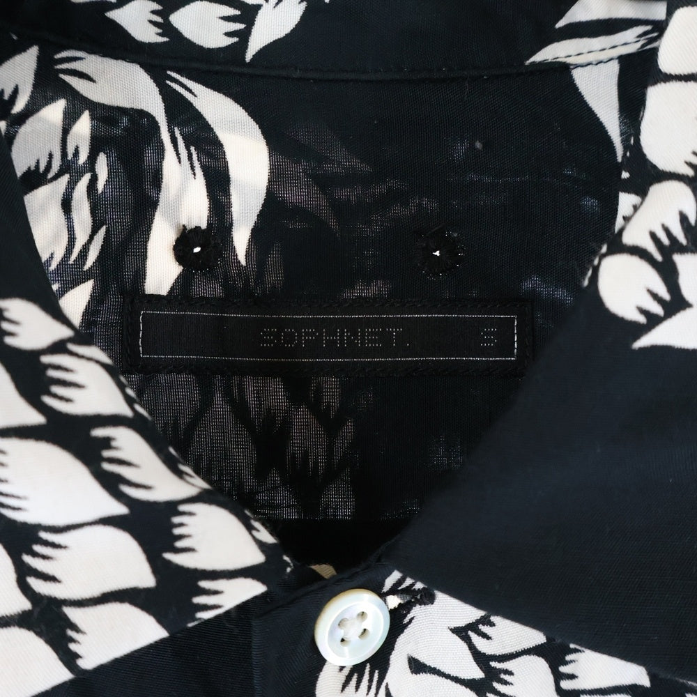 SOPHNET.(ソフネット) パイナップル総柄 長袖シャツ ブラック SOPH-189077