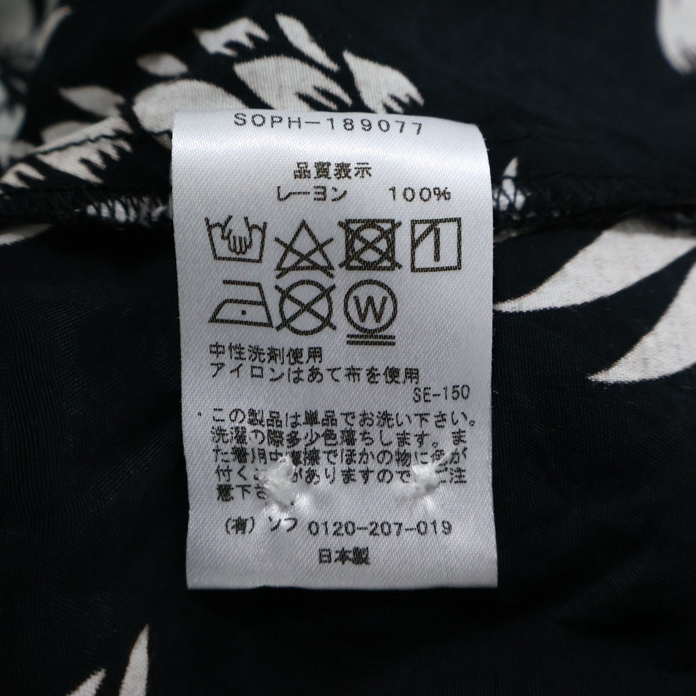 SOPHNET.(ソフネット) パイナップル総柄 長袖シャツ ブラック SOPH-189077