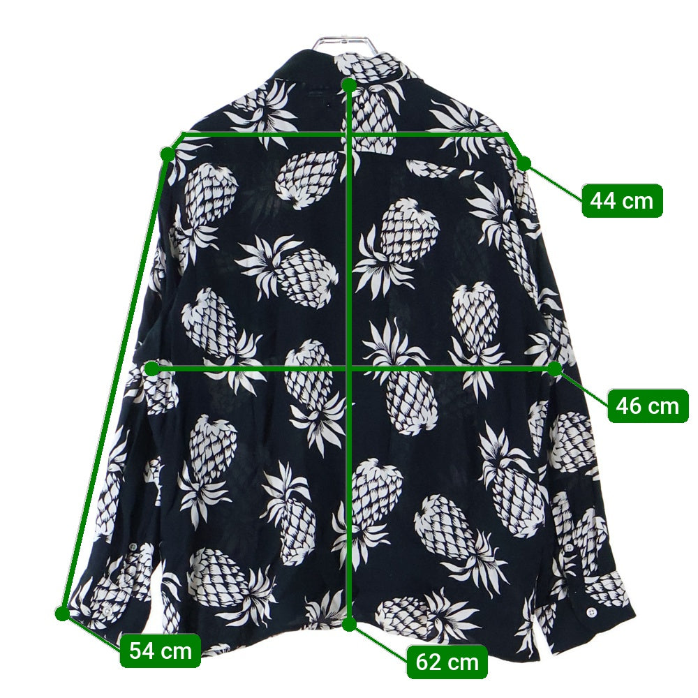 SOPHNET.(ソフネット) パイナップル総柄 長袖シャツ ブラック SOPH-189077