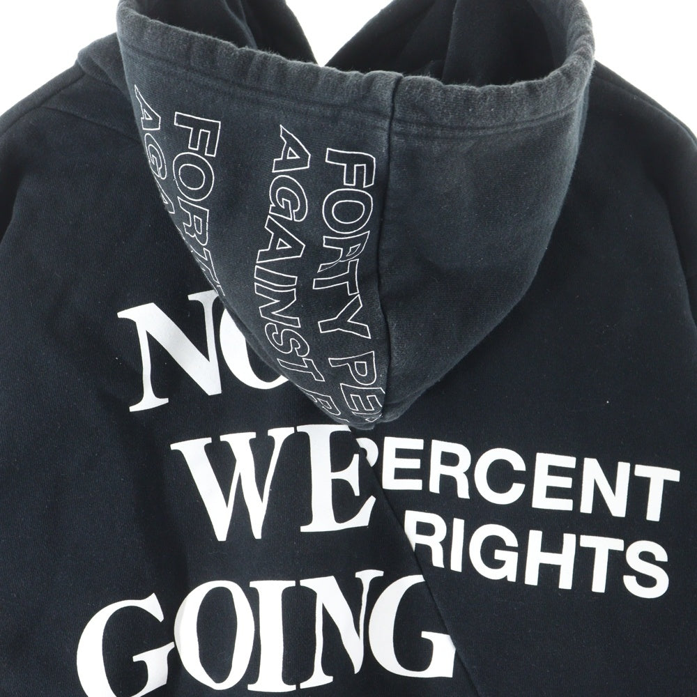 FPAR/FORTY PERCENTS AGAINST RIGHTS(フォーティーパーセント アゲインストライツ) 両面プリント プルオーバーパーカー ブラック