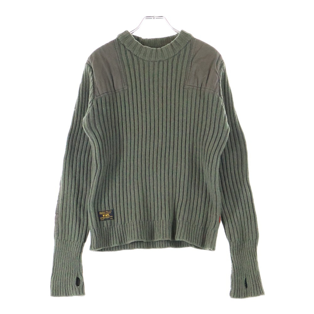 WTAPS(ダブルタップス) 14AW 142MADT-KNM02 YOUTHFUL DAYZ COMMANDER SEWATER WOOL クルーネック 長袖ニット セーター カーキ
