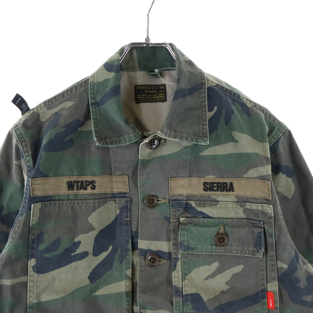 WTAPS(ダブルタップス) 16AW 162LTDT-SHM02 HBT LS 02 SHIRT ミリタリーカモフラ長袖シャツジャケット カーキ