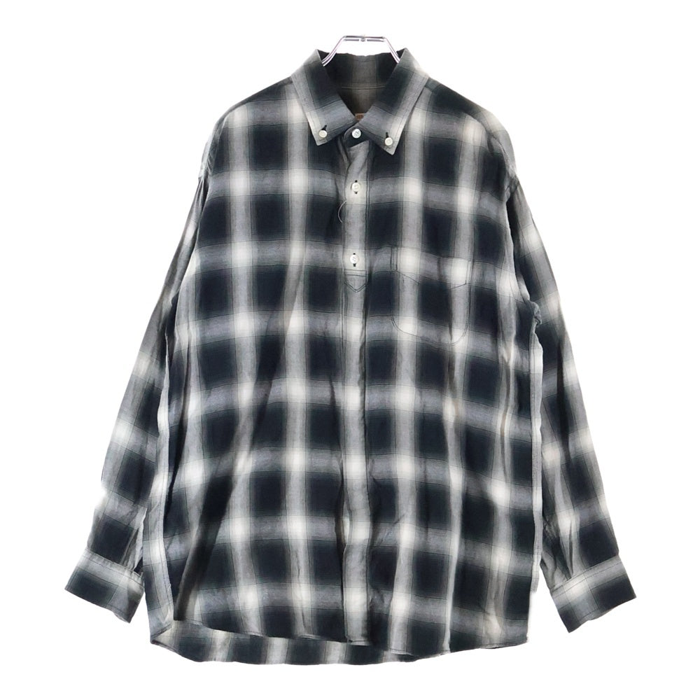 SEQUEL(シークエル) 24SS OMBRE CHECK BIG SIZE SHIRT オンブレチェックビッグシャツ グレー