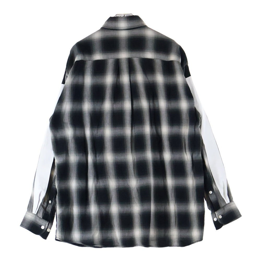 SEQUEL(シークエル) 24SS OMBRE CHECK BIG SIZE SHIRT オンブレチェックビッグシャツ グレー