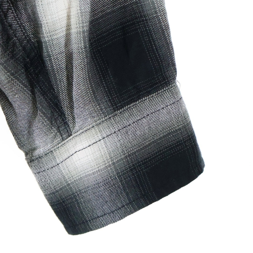 SEQUEL(シークエル) 24SS OMBRE CHECK BIG SIZE SHIRT オンブレチェックビッグシャツ グレー