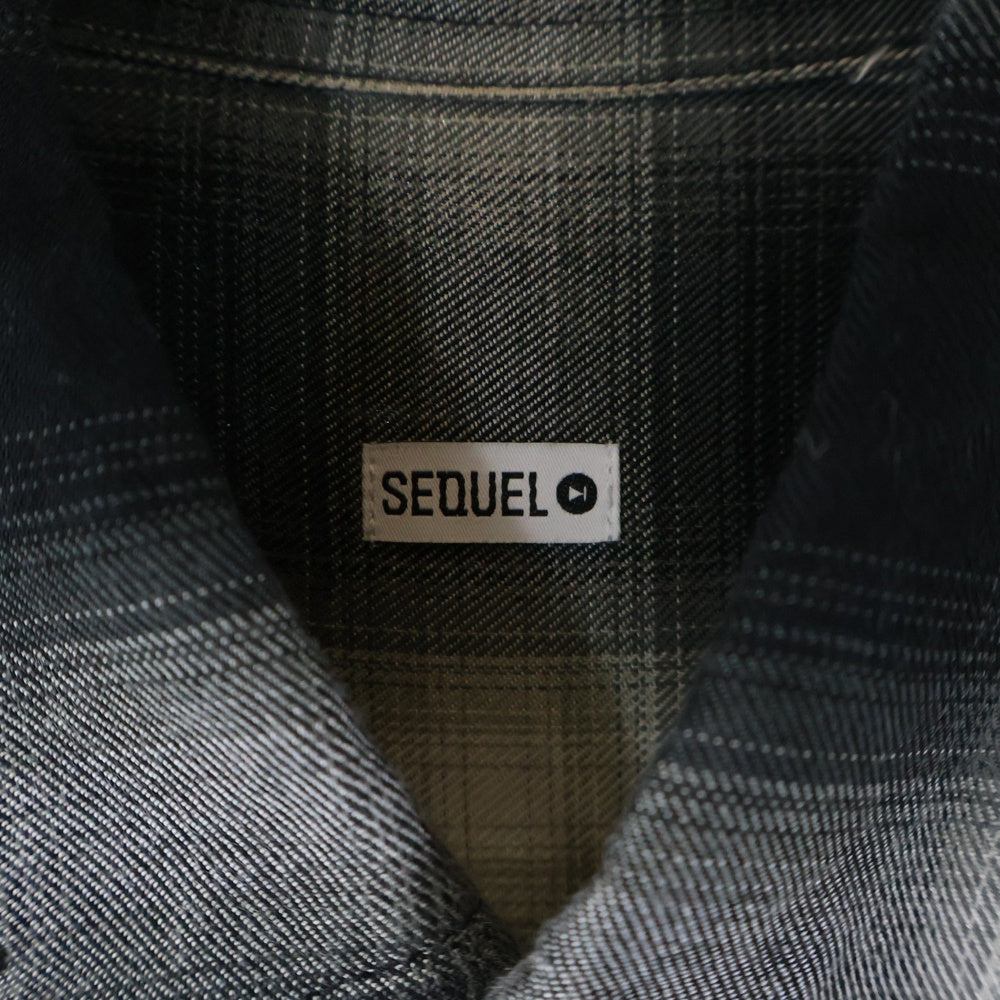 SEQUEL(シークエル) 24SS OMBRE CHECK BIG SIZE SHIRT オンブレチェックビッグシャツ グレー