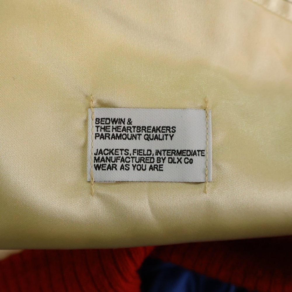 BEDWIN & THE HEARTBREAKERS(ベドウィンアンドザハートブレーカーズ) フロント刺繍 スーベニアジャケット ブルー