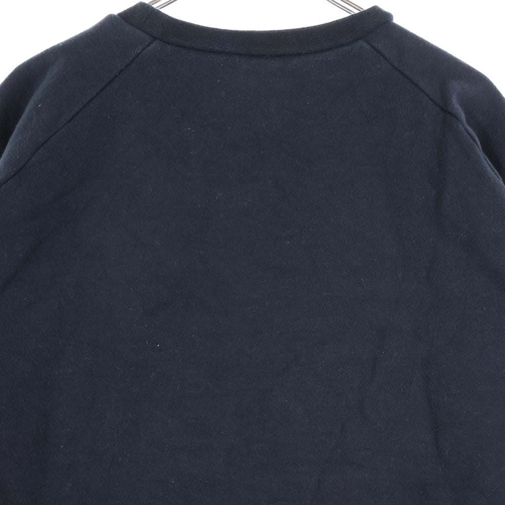 WTAPS(ダブルタップス) フロントロゴフェルト クルーネック 長袖スウェット ブラック